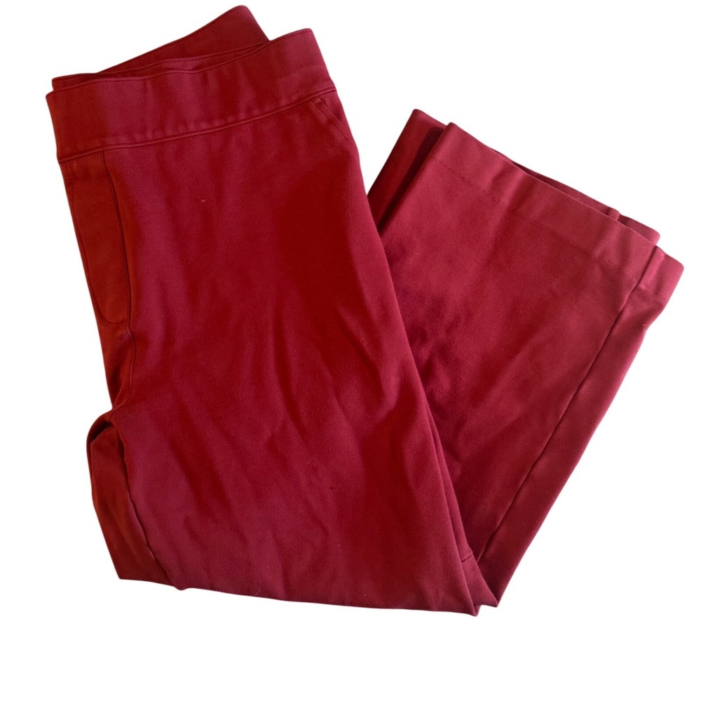 Spanx The Perfect Pant Red Cropped Flare Pull On Trousers Womens 1X Tall